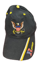 U.S. Navy Veteran Hat Eagle Crest 100 Cotton Navy Retired Hat Navy Blue
