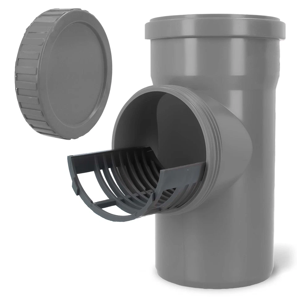 Fallrohrfilter DN 100 Ø 110 mm Grau Regenrohfilter Mit Sieb Regenrohrablauf  - Bild 2 von 4