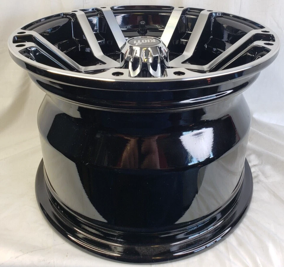 Llanta de aluminio delantera Kioti UTV Mechron / K9 2400 2440 ATV RTV 12x8 5 agujeros BK Foto 2 de 4