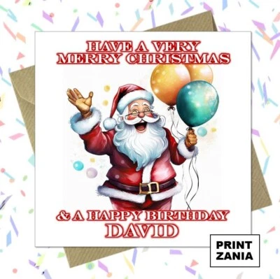 PRINTZANIA Merry Birthmas Birthday on Christmas Day Card Funny Cute Humour Banter ZHR