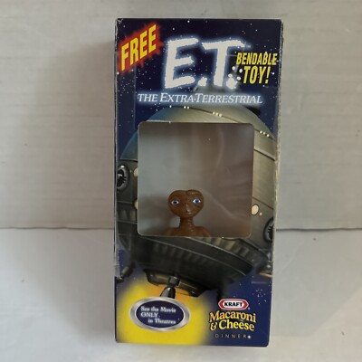 Vintage 2002 KRAFT Macaroni & Cheese ET Bendable Toy Figure In Box E.T. 
