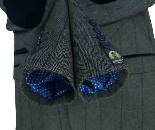Marc Darcy DX7 Mens Charcoal 3 Piece Tweed Suit Jacket 48R / Pants 40 in - Picture 9 of 24