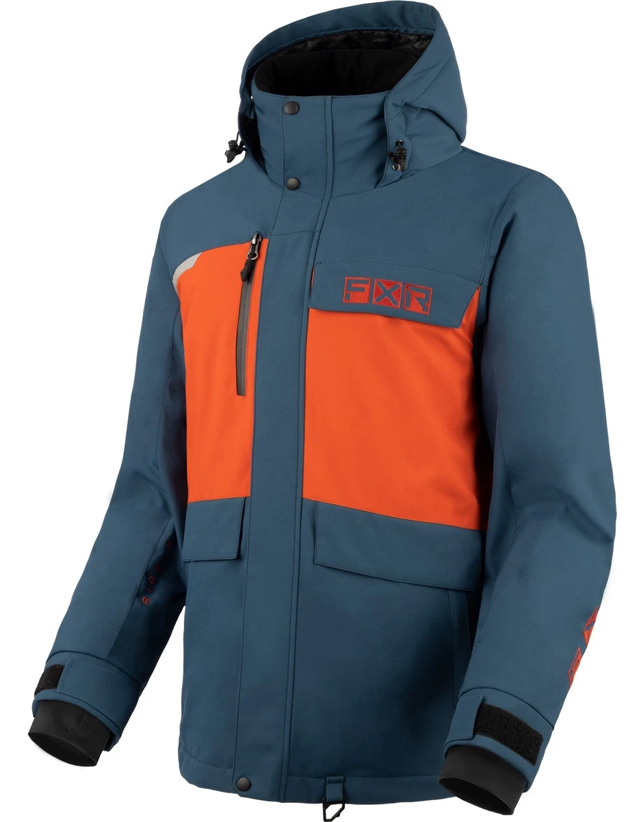 FXR Chute Mens Snow Jacket Dark Steel Burnt Orange