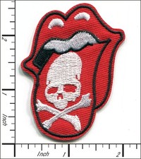 30 Pcs Embroidered Iron on patches Rolling Tongue Skull 5x6.5cm AP056aE