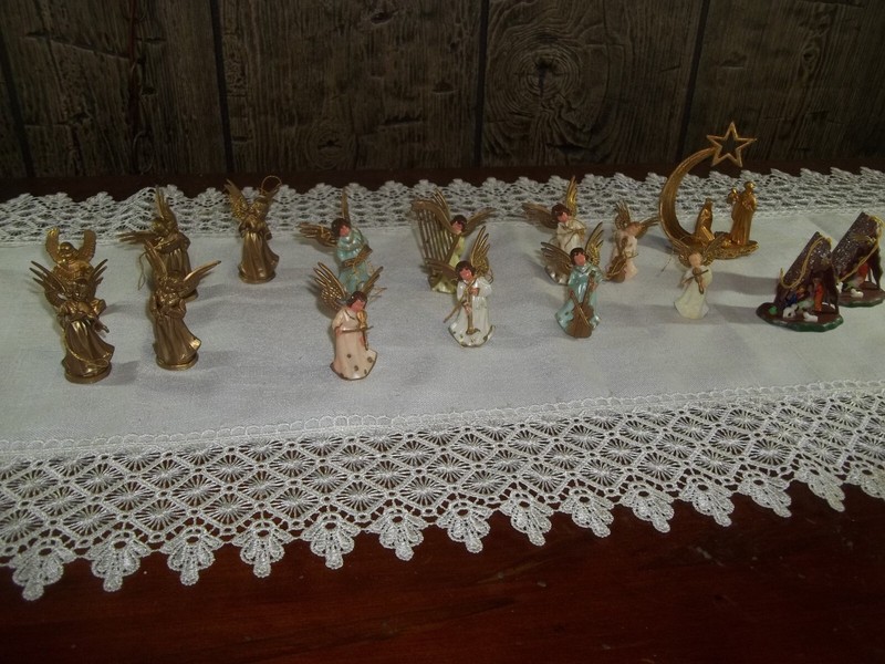 16 Vintage Christmas Ornaments Angels & Nativity Scene