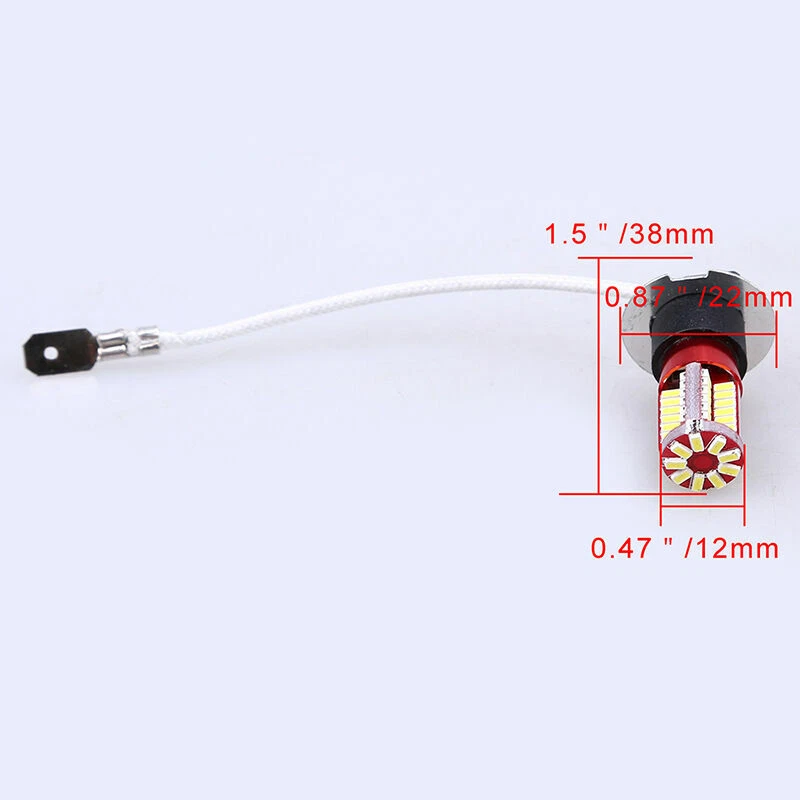 Par H3 57SMD 3014 LED Lámpara Antiniebla Bombilla Faro Blanco 6000K Repuesto Foto 4 de 4