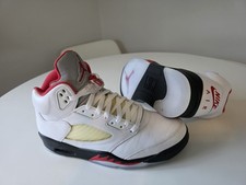 Nike Air Jordan 5 Retro Taglia 8.5 UK Uomo Rosso Fuoco/Argento 2020 