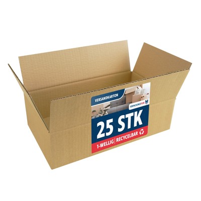 Karton 35x20x10cm Versandkarton stabil Faltkarton 1 wellig DHL Paket Verpackung
