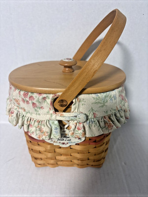 Vintage Longaberger 2001 Mothers Day  Vintage Blossoms Basket w Accessories