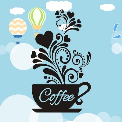  Liebe Kaffeetasse Wandtattoo Aufkleber DIY Home Decor Wandbild Aufkleber für