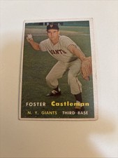 1957 Topps Baseball Foster Castleman New York Giants Card #237 vintage 3rd base