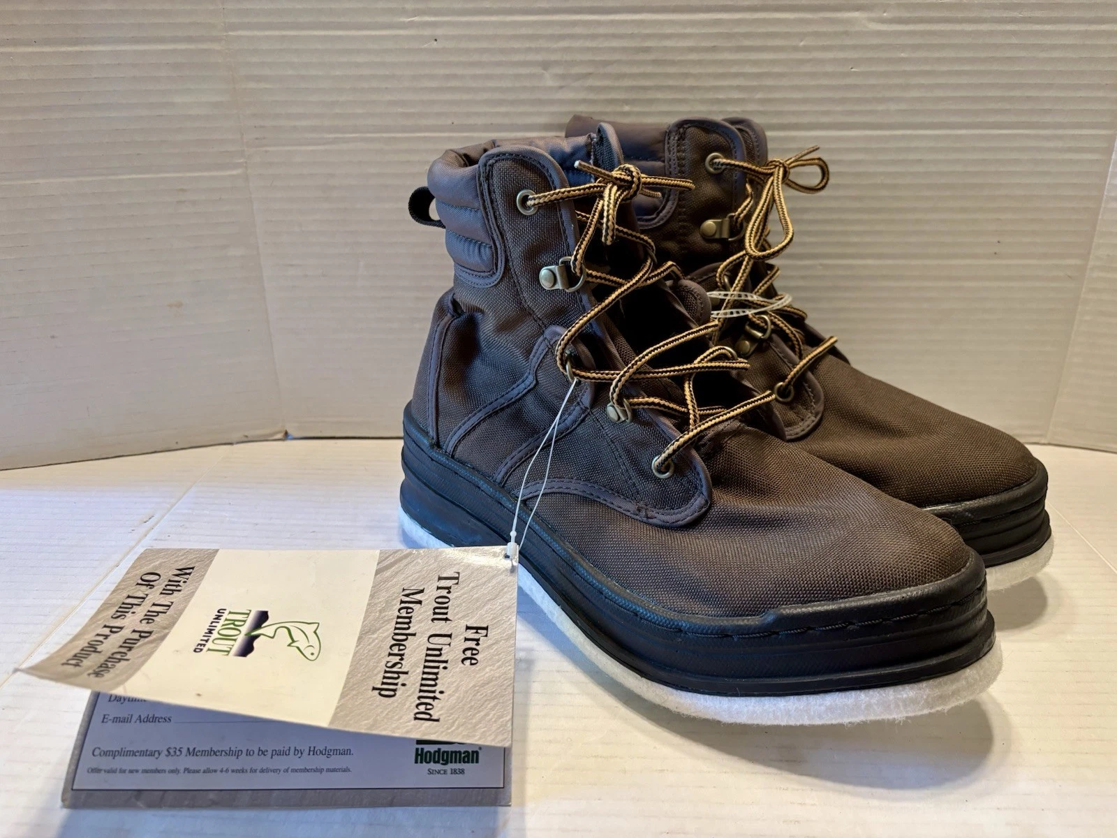 Hodgeman Lakestream Wading Fishing Boots Felt Soles Mens Size 8 New