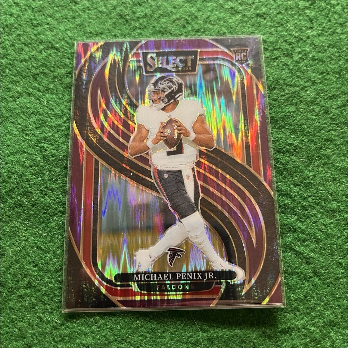 Panini Select Rookie Michael Penix Jr. #110 Purple Shock Prizm 77 /360 Falcons