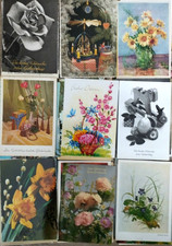 100 AK Lot Glückwunsch Blumen Sammlung Konvolut Postkarten ungelaufen/25
