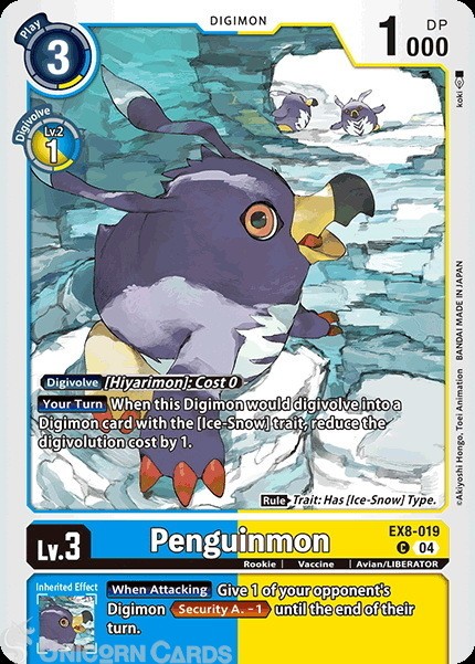 EX8-019 Penguinmon : Common Digimon Card : EX08: Chain of Liberation