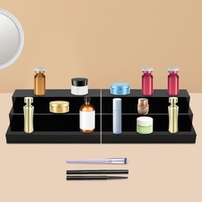 3-tier Display Stands Acrylic Black Riser Organizer for jewelry boxed goods