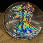 2003 american silver eagle 1oz.999 Fine hologram coin lite toning