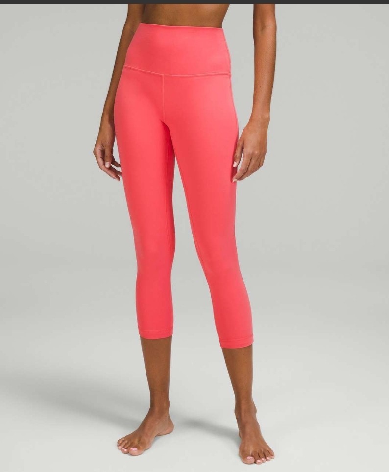 White Pink Raspberry Lululemon Align High-Rise Crop 23