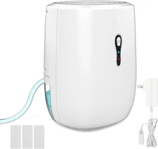 Dehumidifier with Drain Hose. Litever Small Portable Dehumidifier. Auto-OFF. ...