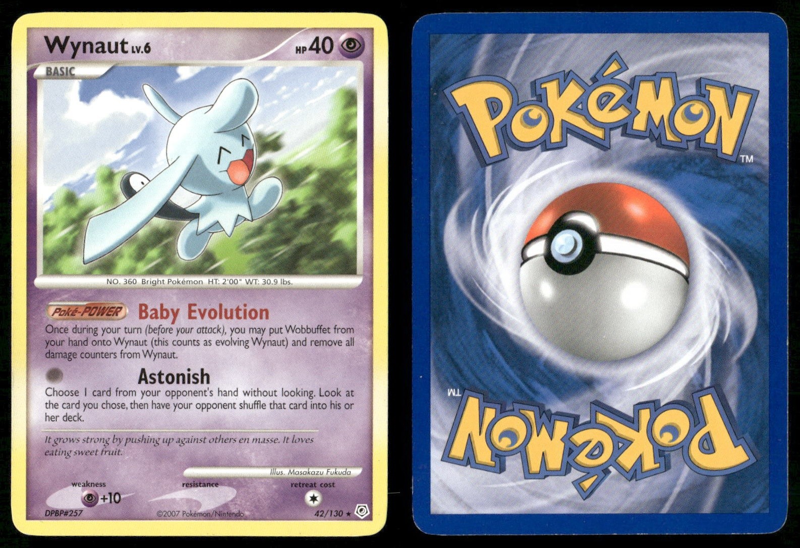 ✰ WYNAUT 42/130 RARE DIAMOND & PEARL POKEMON ✰ DMG