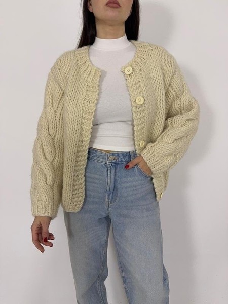 Women Selected Sweater Ivory Wool S
