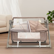Portable Electric Baby Swing Cradle Bassinet Rocking Crib Infant Bed Cradle New