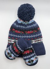 Baby Gap - Baby  Toddler Fair Isle Pom Beanie  Mittens Set 6-12 Months NWT