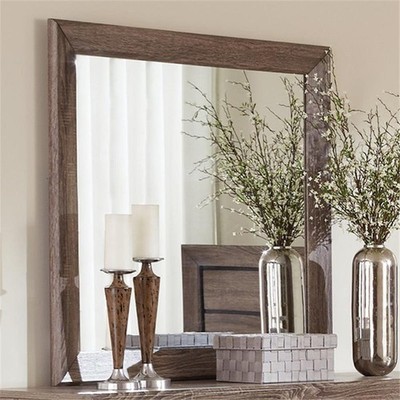 Coaster Kauffman Transitional Rectangular Wood Mirror in Brown