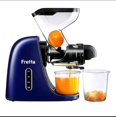 Fretta 2-speed Masticating Cold Press Slow Juicer - 76mm Chute - Dark Blue