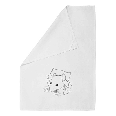 Geschirrtuch/Geschirrtuch ''Maus durch Loch'' weiß Baumwolle (TW00065869)
