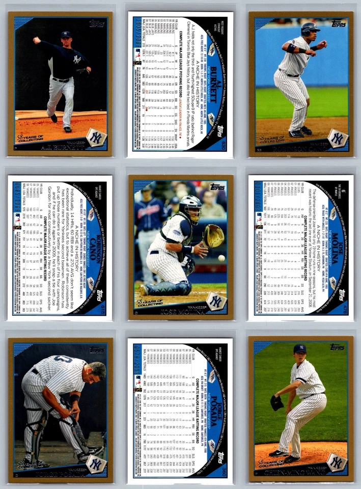 Lote de tarjetas de béisbol New York Yankees Topps serie dorada numeradas #/2009 (12) casi nuevas Foto 4 de 4