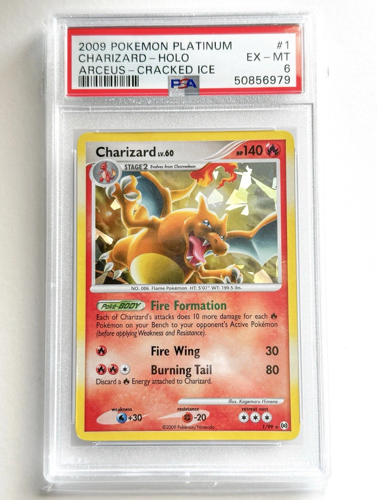 2009 Pokemon Platinum Arceus Arceus-Cracked Ice Charizard-Holo 6 PSA #1