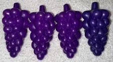 Lot Of 4 Toy Pretend Play Fake Food Purple Grapes Plastic