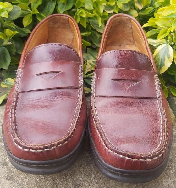Men Camel Active Loafers Brown Leather 42.5