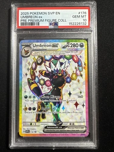 2025 POKEMON PRISMATIC EVOLUTIONS PREMIUM FIGURE COLLECTION UMBREON EX PSA 10