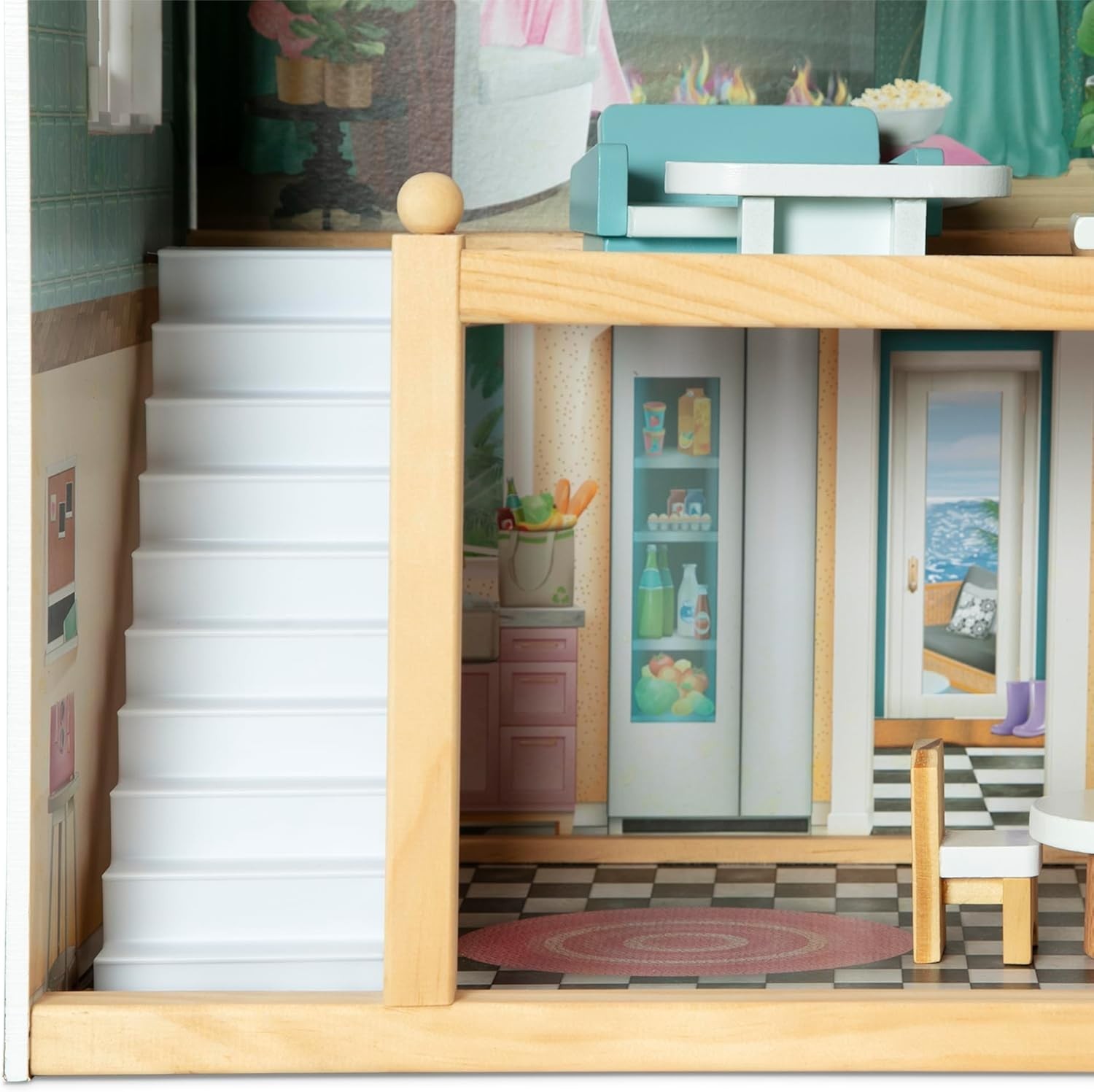 Delta Children South Beach Dollhouse - 3-Story Dollhouse with 4 Rooms - Includes