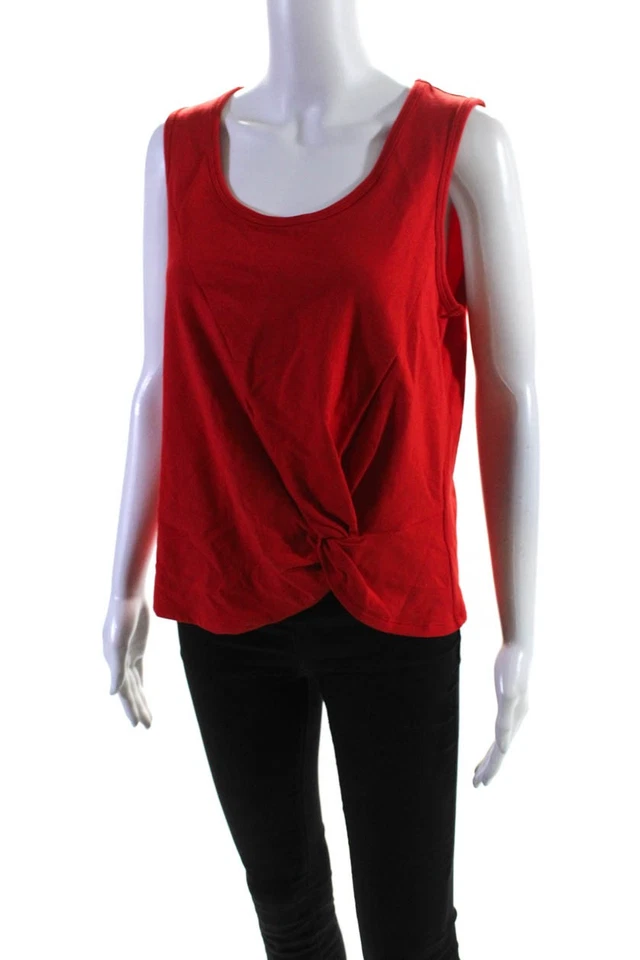 Camiseta sin mangas Cabi para mujer roja cuello redondo torcido frontal talla S Foto 2 de 4