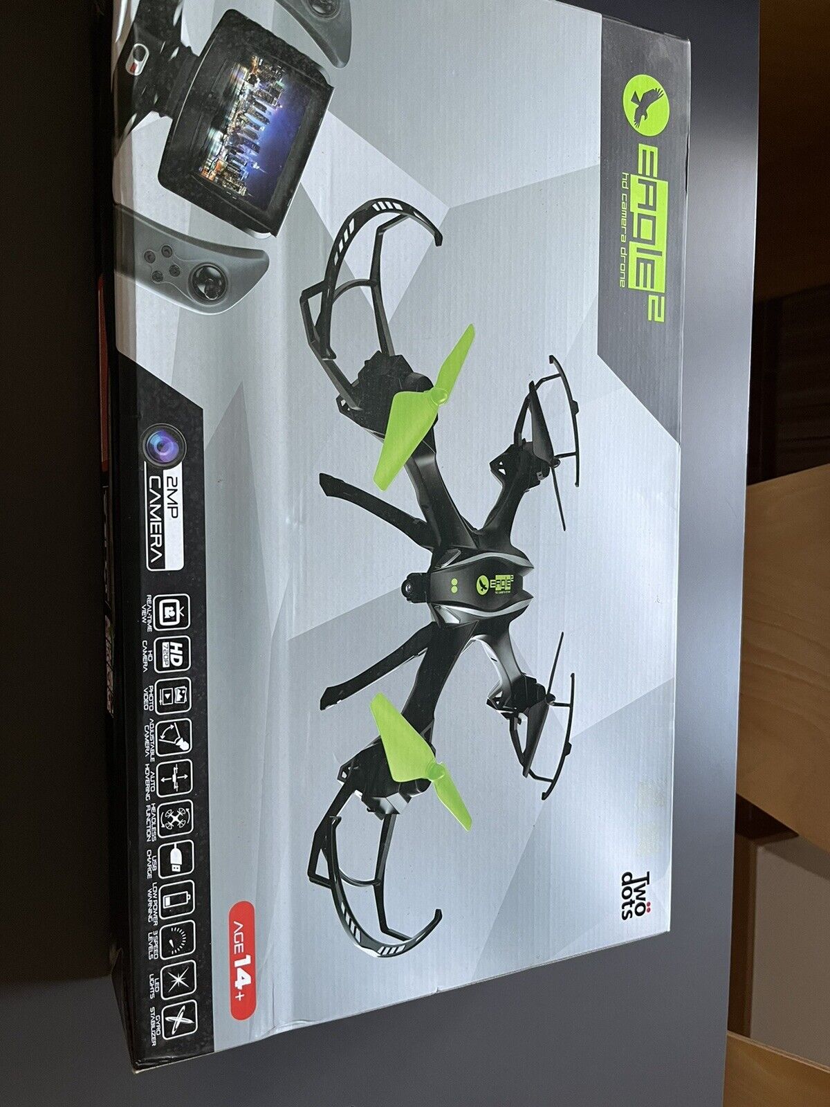 Drone Two Dots Eagle 2 Con Camera HD. Include 2 Batterie Da 1000 Wh