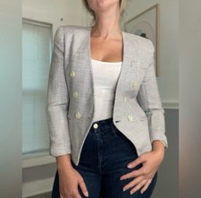 Vintage Jones New York Cream Grey Houndstooth Blazer
