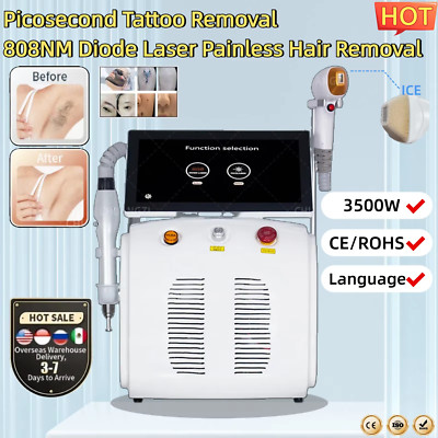 Diode Laser 808nm Painless Hair Removal Nd Yag Pico Laser Tattoo Removal Machine