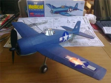 Guillows Grumman F6F Hellcat U.S. Navy WW2 Carrier Fighter 16 1/2" W/S
