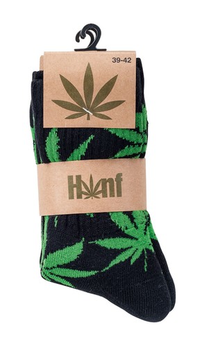 2 Paar Crew Socks "Hanf" Socken Hanfblatt Motiv Herren Damen Strümpfe grün weiss - Bild 7 von 10