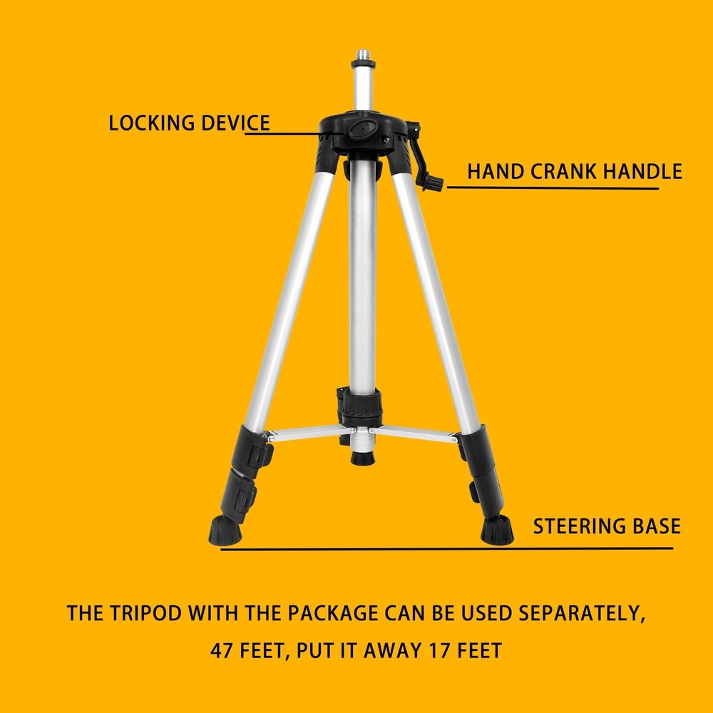 13.8 Ft Telescoping Laser Level Pole with Tripod & 3.9 Ft Extension
