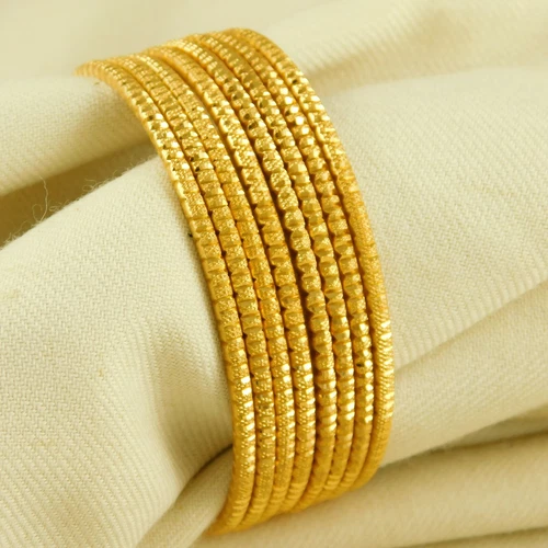 Indian Traditional 22K Gold Plated 8 Pcs Bracelets Women Bangle Ethnic Jewelry
