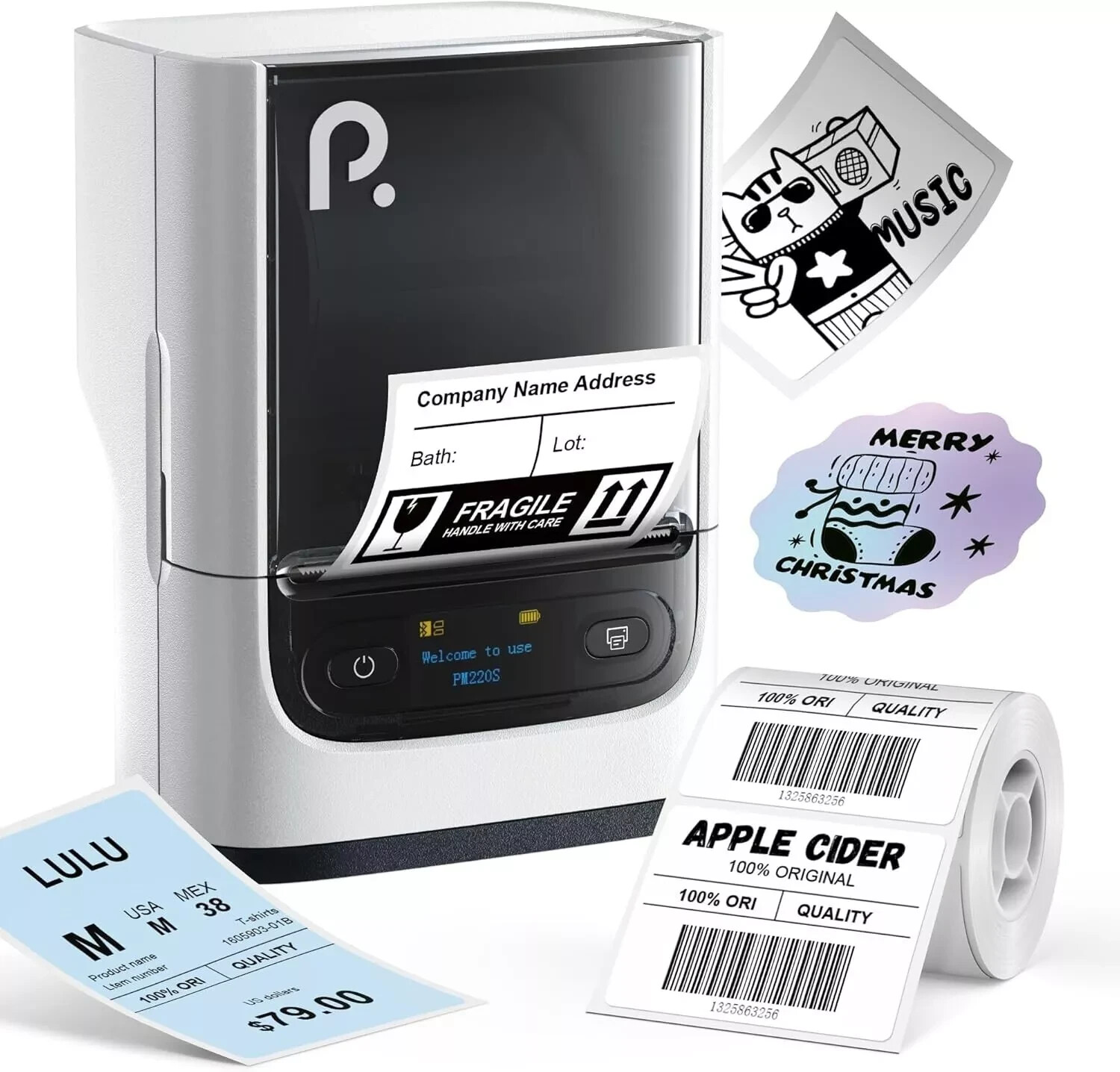 Bluetooth Thermal Label Printer with Tape – Portable POLONO Label Maker Machine-image