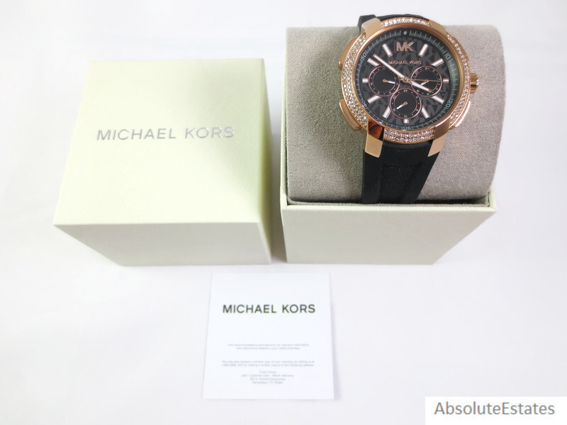 Michael Kors Oversized Sydney Pave Rose Gold Chronograph Silicone  