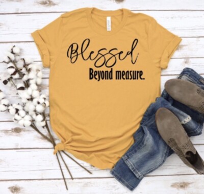 NEW BLESSED BEYOND MEASURE BELLA + CANVAS SHIRT