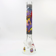 Pipas de agua para fumar de vidrio grueso de 18"" vasos bong y vástago inferior cachimba diseño DIABLO