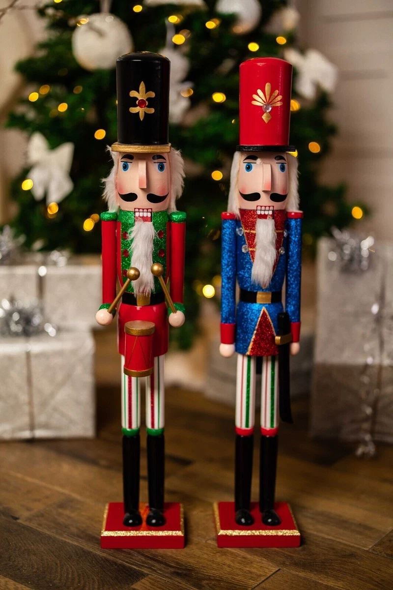 Wooden Soldiers Nutcracker Christmas Party Drummer Walnut Ornaments Home  Decor