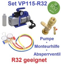 Kit: Pompa Vuoto Climatizzatore 42 L/min, Adatto R32 + Ausilio Montaggio + Valvola di Intercettazione